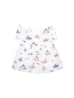 Honcho Baby - Frill Sleeve Muslin Cotton Girls Dress White