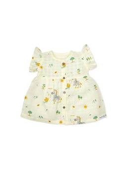 Honcho Baby - Frill Sleeve Muslin Cotton Girls Dress Yellow