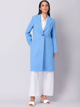 FabAlley - Pastel Blue Longline Overcoat