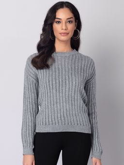 FabAlley - Grey Full Sleeve Sweater