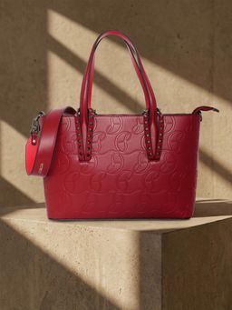 ESBEDA - Maroon Pu Textured Handbag with Detachable Strap