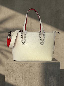 ESBEDA - Off White Pu Textured Handbag with Detachable Strap