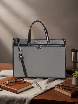 ESBEDA - Black Pu Solid Handbag with Detachable Strap