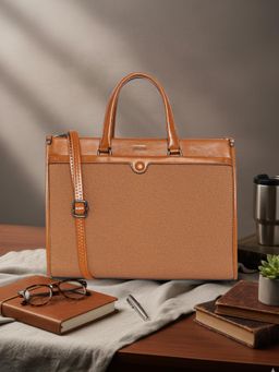 ESBEDA - Tan Pu Solid Handbag with Detachable Strap