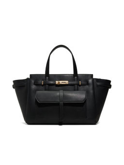 Call It Spring - Black Synthetic Solid Handbag with Detachable Strap