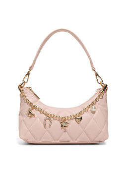 Aldo - Pink Synthetic Textured Handbag with Detachable Strap