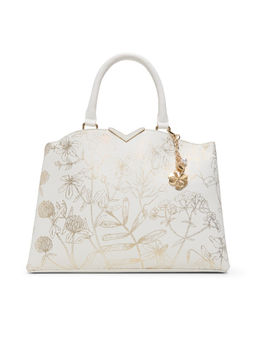 Aldo - White Synthetic Floral Handbag with Detachable Strap