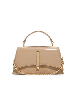 Aldo - Brown Synthetic Solid Handbag with Detachable Chain Strap and Strap