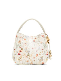 Aldo - White Synthetic Floral Handbag with Detachable Strap
