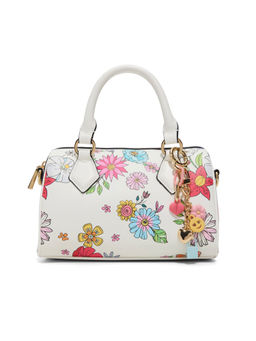 Aldo - White Synthetic Floral Handbag with Detachable Strap