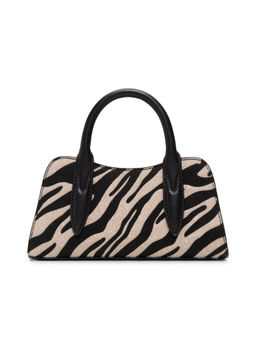 Call It Spring - Black Textile Animal Print Handbag with Detachable Strap