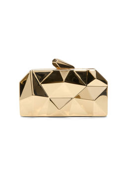Aldo - Gold Synthetic Solid Clutch with Detachable Chain Strap