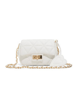 Aldo - White Synthetic Textured Slingbag