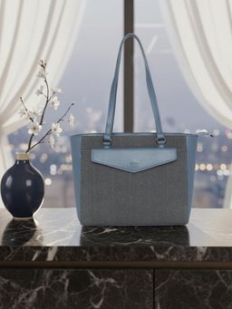 ESBEDA - Blue Pu Solid Handbag with Detachable Strap