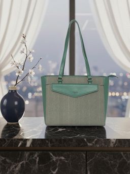 ESBEDA - Green Pu Solid Handbag with Detachable Strap
