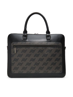 Aldo - Black Synthetic Printed Laptop Bag with Detachable Strap