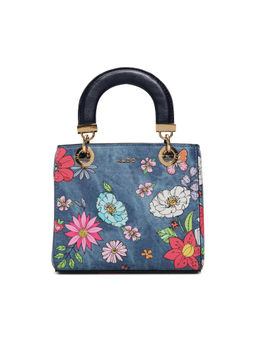 Aldo - Blue Synthetic Floral Handbag with Detachable Strap