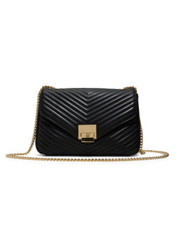 Call It Spring - Black Synthetic Textured Slingbag