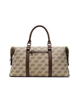 Aldo - Brown Textile Printed Duffle Bag with Detachable Strap
