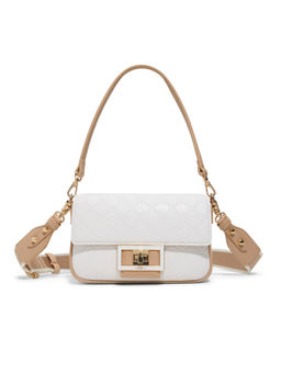 Aldo - White Synthetic Solid Handbag with Detachable Chain Strap and Strap