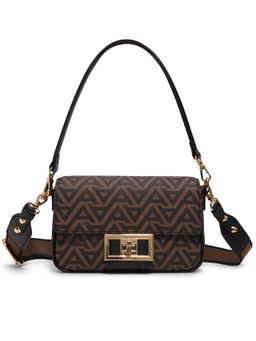 Aldo - Brown Synthetic Printed Handbag with Detachable Chain Strap and Strap