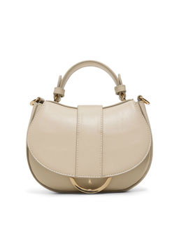 Call It Spring - Beige Synthetic Solid Handbag with Detachable Strap
