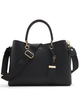 Aldo - Black Synthetic Solid Handbag with Detachable Strap