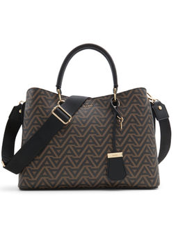 Aldo - Brown Synthetic Printed Handbag with Detachable Strap