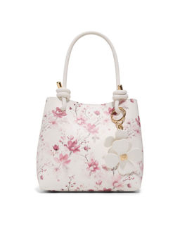 Aldo - White Synthetic Floral Handbag with Detachable Strap