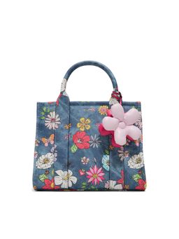 Aldo - Blue Synthetic Floral Handbag with Detachable Strap
