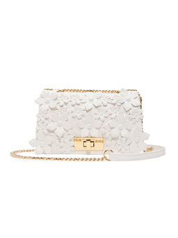 Aldo - White Synthetic Floral Slingbag
