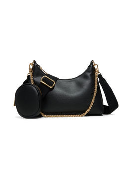 Call It Spring - Black Synthetic Solid Slingbag with Detachable Strap