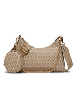 Call It Spring - Brown Synthetic Printed Slingbag with Detachable Strap