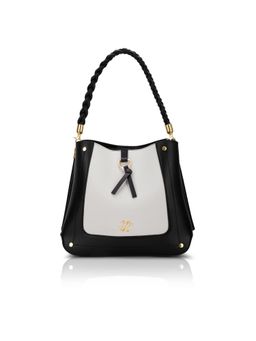 Lavie Signature - Black Synthetic Leather Colorblock Handbag