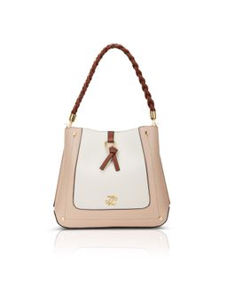 Lavie Signature - Beige Synthetic Leather Colorblock Handbag