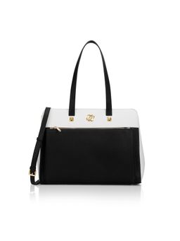 Lavie Signature - Black Synthetic Leather Colorblock Handbag