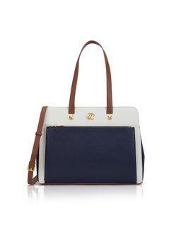 Lavie Signature - Navy Blue Synthetic Leather Colorblock Handbag