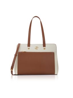 Lavie Signature - Off White Synthetic Leather Colorblock Handbag