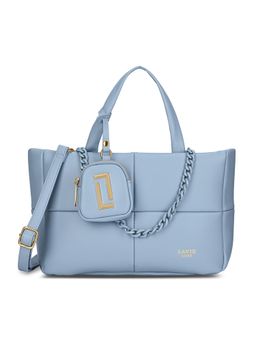 Lavie Luxe - Blue Synthetic Leather Textured Handbag with Detachable Strap