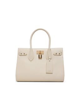 Aldo - Beige Synthetic Solid Handbag with Detachable Strap