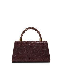 Aldo - Maroon Synthetic Embellished Handbag with Detachable Strap