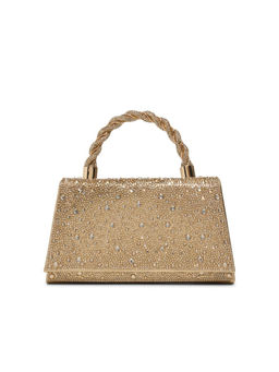 Aldo - Gold Synthetic Embellished Handbag with Detachable Strap