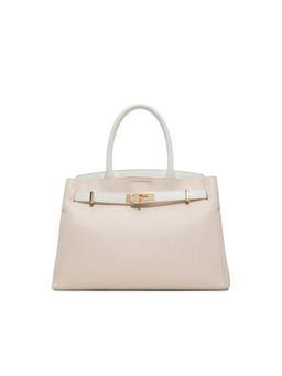 Call It Spring - Off White Synthetic Solid Handbag with Detachable Strap