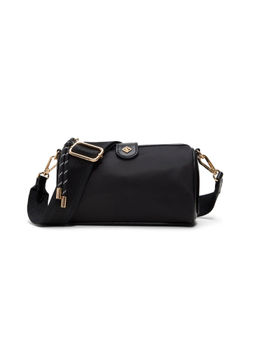 Call It Spring - Black Textile Solid Slingbag with Detachable Strap