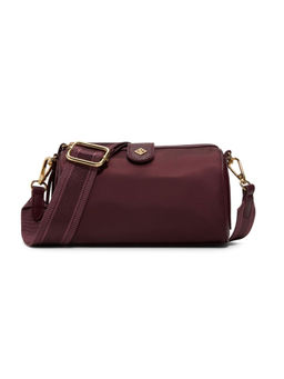 Call It Spring - Maroon Textile Solid Slingbag with Detachable Strap