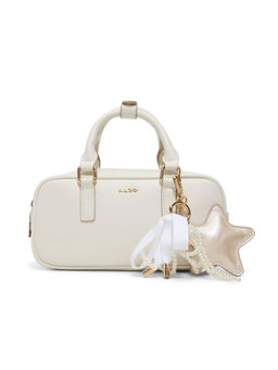 Aldo - White Synthetic Solid Handbag with Detachable Strap