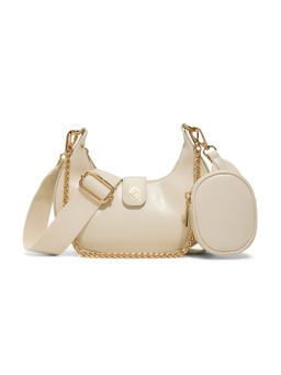 Call It Spring - Beige Synthetic Solid Slingbag with Detachable Strap and Coin Pouch