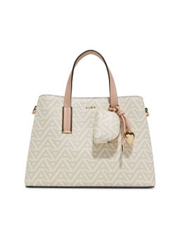 Aldo - Beige Synthetic Printed Handbag with Detachable Strap