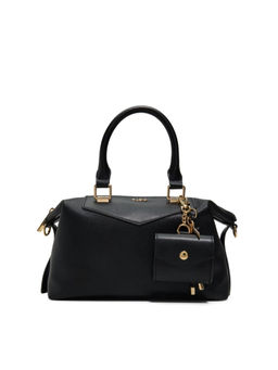 Aldo - Black Synthetic Solid Handbag with Coin Pouch and Detachable Strap
