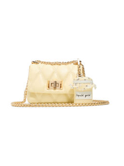 Aldo - Yellow Synthetic Textured Slingbag